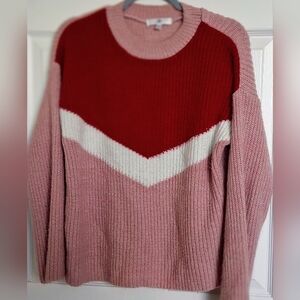 Mossimo Supply Co. Red and Pink Colorblock Sweater
